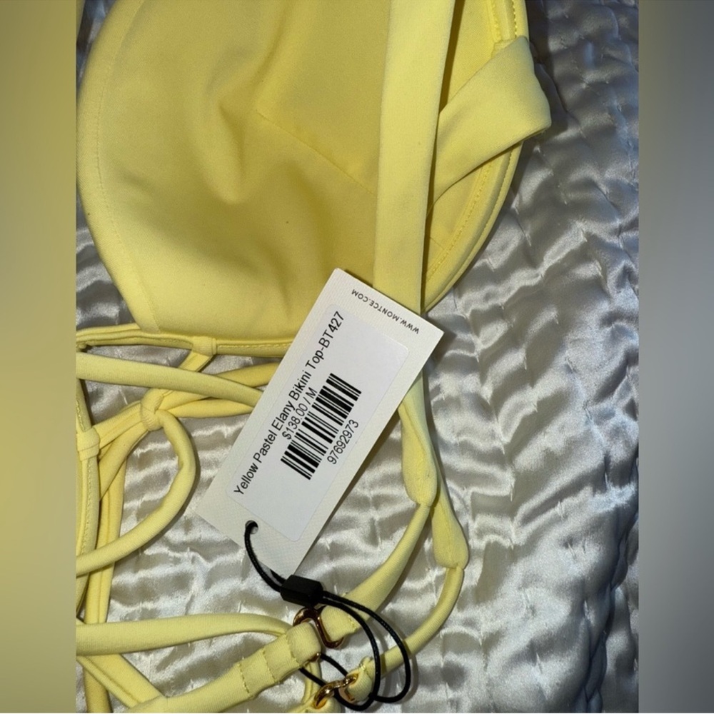 NWT Montce Elany Bikini Top Pastel Yellow Size M Sold Out - Picture 11 of 14